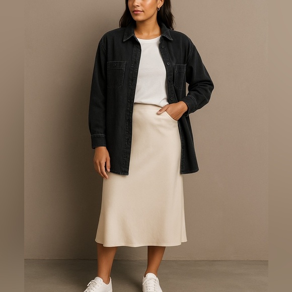 Madewell Jackets & Blazers - Madewell Black Denim Jean Jacket Longline Shirt Style Size XS